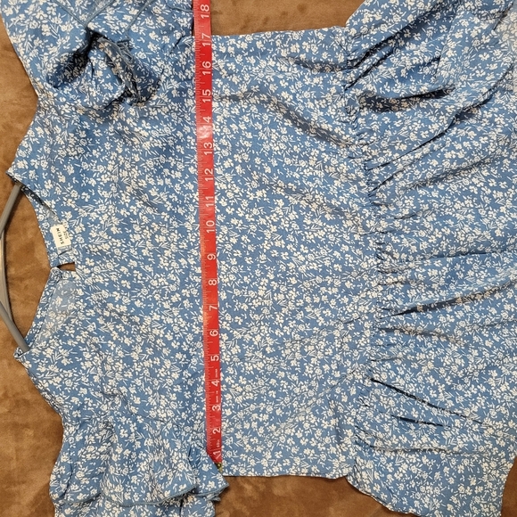 Shein girls ditsy floral print butterfly sleeve peplum blouse size 11-12y - Picture 4 of 5